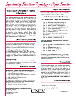 Graduate Certificate in Higher Education Brochure