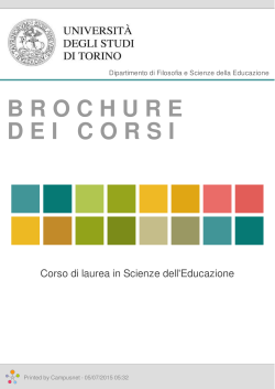 Brochure dei corsi  - Corso di laurea in Scienze dell`Educazione