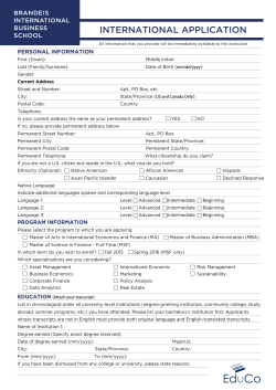 Student Application Form