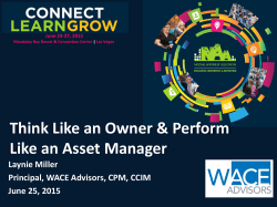 Think Like an Owner & Perform Like an Asset Manager