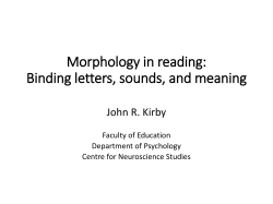 Morphology in reading: Binding letters, sounds, and meaning