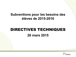 2015-2016 Directives Techniques