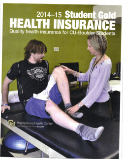 Student Gold Health Insurance Mini-Brochure