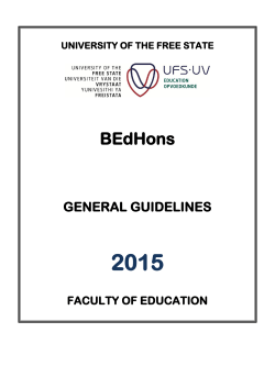 BEd Hons General Guidelines 2015