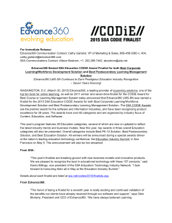 For Immediate Release: Edvance360 Communication Contact