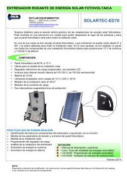 Entrenador rodante de energÃ­a solar fotovoltÃ¡ica ED70