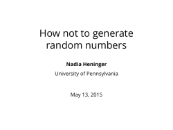 How not to generate random numbers