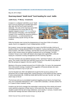 Guernsey-based âdeath bondâ fund heading for court battle