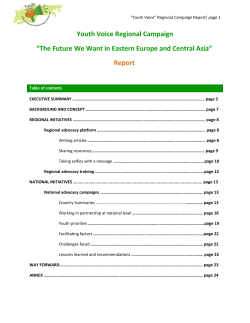Youth Voice Regional Campaign âThe Future We Want in Eastern