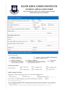 Student Application Form - Elite Education Institute