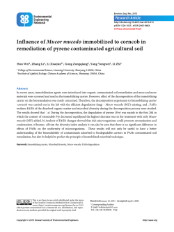 Influence of Mucormucedo immobilized to corncob in remediation of