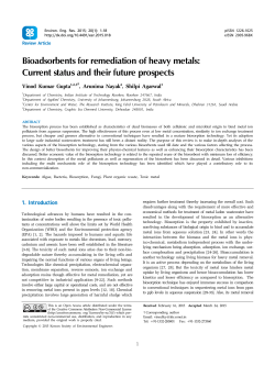 Bioadsorbents for remediation of heavy metals: Current status and