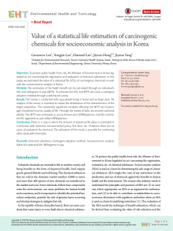 Value of a statistical life estimation of carcinogenic chemicals for