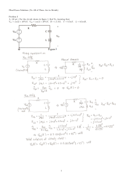 FInal Exam Solutions (No All of Them Are in Details) Problem I A