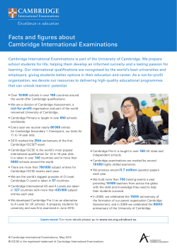 Facts and figures about Cambridge International Examinations