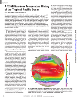 A 12-Million-Year Temperature History of the Tropical Pacific Ocean