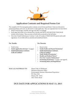 Deadline is May 13, 2015 - Eewansaapita Summer Educational