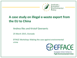 EFFACE_illegal e-waste export from the EU to China