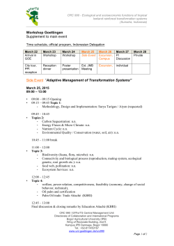 Workshop Goettingen Supplement to main event - CRC990-IPB