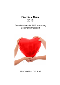Einblick MÃ¤rz 2015 - Evangelisch-Freikirchliche Gemeinde Berlin