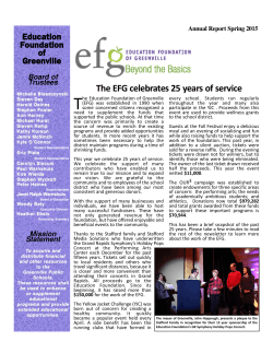and read EFG 2015 Spring Annual Report