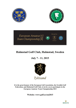 The European Golf Association together with the Swedish