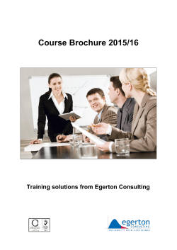 Course Brochure - Egerton Consulting