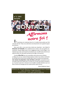Contact nÂ°3-2015 - Eglise du Genevois & Giffre