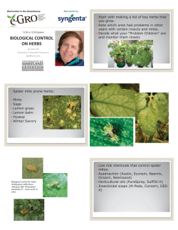 Biological Control on Greenhouse Herb Crops