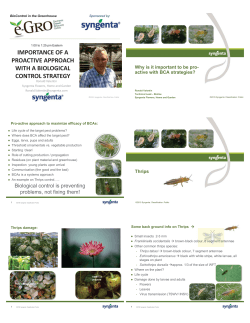 importance of a proactive approach with a biological control strategy