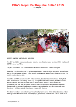 EHA`s Nepal Earthquake Relief 2015