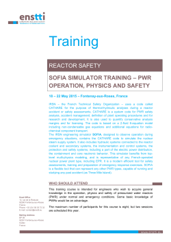 sofia simulator training â pwr operation, physics and safety - EHRO-N