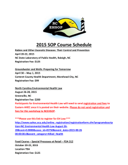 2015 SOP Course Schedule - Environmental Health Section