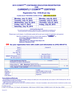 Registration Form  - Professional and Continuing Education