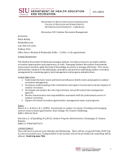 REC 445-001 - SIU - College of Education and Human Services