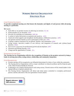 nursing service organization strategic plan