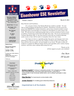 ESE Newsletter - Eisenhower Middle School