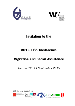 Invitation to the 2015 EISS Conference Migration and Social