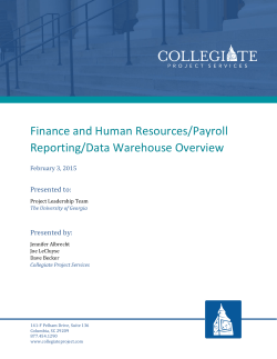 Finance and HR/Payroll Reporting Overview 2/13/15