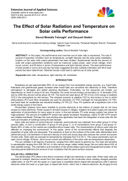 The Effect of Solar Radiation and Temperature on Solar cells