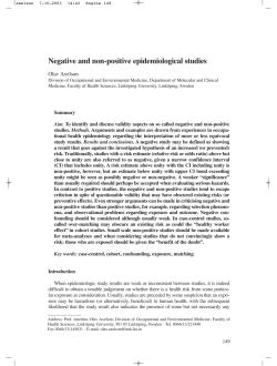 Negative and non-positive epidemiological studies