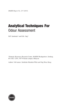 Analytical Techniques For Odour Assessment - e-JTAFS