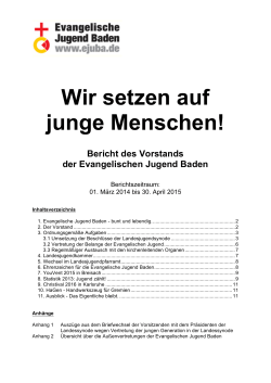 Bericht des Vorstandes - Evangelisches Jugend in Baden