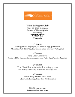 Elaine`s Supper Club Menu
