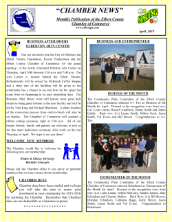Newsletter - The Elbert County Chamber of Commerce