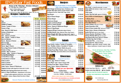 El Cazzbar Fast Foods in Pinetown Menu 7 April 2015