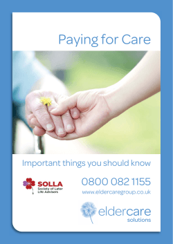 ELDERCARE PAYING FOR CARE MAY 2015:ELDERCARE