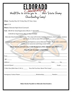 Would like to invite you to . . . their State Champ Cheerleading Camp!