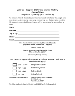 Membership Form - El Dorado County Historical Society