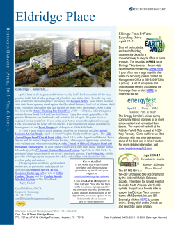 Concierge Newsletter - April 2015